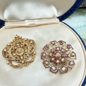 Vintage Rhinestone Brooch Lot